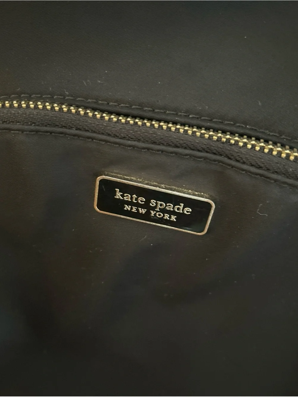 kate spade Black Nylon Backpack with Gold Hardware